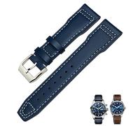 VYSLZ Genuine Leather Watch Strap 20mm 21mm 19mm 22mm Cowhide Watchbands For IWC Mark Big Pilot Spitfire PORTOFINO Watch Accessories(Blue white 1,22mm)