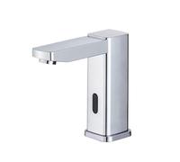 VYSLZ Polished Chrome Automatic Sensor Basin Faucet, Touch-Free Deck-Mounted Mixer Tap for Modern Bathrooms