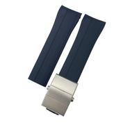 VYSLZ Rubber Watchband 21mm 22mm Replacement For MIDO M026 Ocean Star HydroConquest Waterproof Sport Watch Strap(Blue silver,21mm)