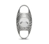 VYSLZ Stainless Steel Cigar Cutter, Professional Precision Double Blade Guillotine Tool, Ornate Engraved Handheld Clipper, Portable Metal Accessory(B)