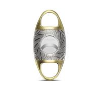 VYSLZ Stainless Steel Cigar Cutter, Professional Precision Double Blade Guillotine Tool, Ornate Engraved Handheld Clipper, Portable Metal Accessory(D)