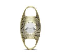 VYSLZ Stainless Steel Cigar Cutter, Professional Precision Double Blade Guillotine Tool, Ornate Engraved Handheld Clipper, Portable Metal Accessory(A)