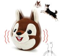 VYsTN Interactive Dog Toys - Auto Bounce, Move & Vibrate with Sound, Chew-Proof Squirrel Puppy Toy for Small to Large Dogs. Rechargeable Durable Toy for Anxiety Relief, Boredom & Indoor Play