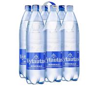 VYTAUTAS Sparkling Natural Mineral Water 1 l Pack of 6 For Maximum Hydration Full of Essential Minerals such as Calcium, Magnesium, Functional Water, High Mineralization