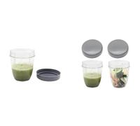 VYUHAksZ Blender Cups And Flat Lids Replacement Parts Compatible for nutribullet Blender Juicer 600W, 900W,18OZ Cup(Transparent 2 Pcs)