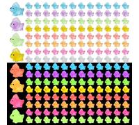 Vyuwast 100 Pcs Mini Resin Dinosaurs, 8 Colors Mini Resin Luminous Dinosaurs Figurines, Glow in the Dark Tiny Dinosaur Mini Dinosaurs for Birthday Party Miniature Landscape Easter DIY Decoration