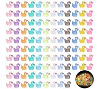Vyuwast 120 Pcs Mini Ducks Luminous Mini Resin Animals Glow in The Dark Tiny Ducks Miniature Figures Tiny Animals for Garden Craft Dollhouse Landscape Ornament Potted Birthday Party Decor