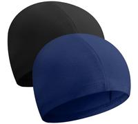 Vyuwast 2Pcs Polyester Cloth Swimming Caps for Adult Teenager Comfortable Light Swimming Caps Super Stretch No Pull Hair Swim Hats for Long and Short Hair