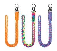 Vyuwast 3 Pcs Paracord Lanyards, Heavy Duty Lanyards for Neck Adjustable Braided Soft Badge Neck Strap Rope for Key Camera ID Card Badges Holder Phone Outdoor Activities