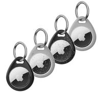 VYVIYON 4 Pack Case Holder for AirTag, Keychain Ring Anti-Scratch Cases Cover for Apple GPS Tracker,Item Finders Silicone Case Compatiable with AirTag Accessories for Pets,Kids,Luggages,Keys