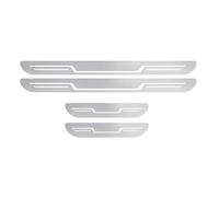 VYWPTOWSX 4 Pcs Car Door Sill Kick Plates for Fiat Panda Classic 2000-2023 2024, Stainless Steel Kick Plate Cover Welcome Threshold, Car Accessories,Silver brushed