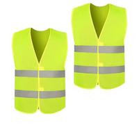 Vywtrq 2 pcs Night Hi Vis Safety Vests with 2 Reflective Stripes Suitable for Traffic Work Running Surveyor Security Guard Construction Staff Practical Safety Vests