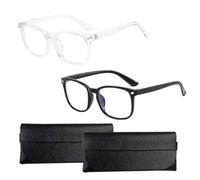 Vywtrq Blue Light Glasses, Blue Light Glasses Womens, 2 pcs Anti-Glare Computer Glasses, Relieve Eye Strain Headache, Clear Non-Prescription Glasses for Men Teens Adults