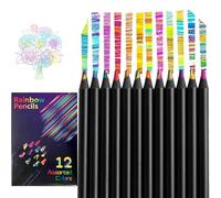 Vywtrq Stocking Fillers, Girls Birthday Presents, Colouring Pencils for Kids, 12 pcs Rainbow Core Colouring Pencils in Box, Gifts for 4-12 Year Old Girls, Kids Art Crafts Drawing Tools