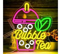 VYXIN Bubble Tea Neon Light Sign for Wall Decor, Dimmable Milk Tea Neon Sign USB Tea Led Sign for Coffee Bar Kitchen Restaurant Cafe Dessert Shop Party