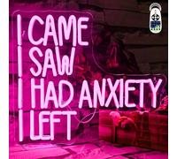 VYXIN Came Saw Had Anxiety Left Neon Sign Wall Decor,Neon Light Bedroom Wall Decor Signs for Bedroom Pub Home Bar Room Club Party Window