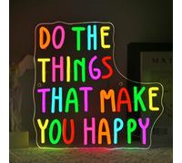 VYXIN Do The Thigs That Make You Happy Neon Schild, Neon Sign LED Schild Wand Leuchtreklame USB Power für Bedroom Pub Home Bar Room Club Party Lichter Window Decor Schlafzimmer Wohnzimmer Geschenke