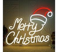 VYXIN Merry Christmas Hat Neon Light Sign,Merry Christmas Hat Neon Sign,Xmas Led Signs Suitable for Decorating New Year,Parties,Bedroom,Living Room,Businesses,Gifts