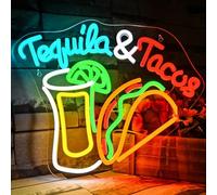 VYXIN Tacos Tequila Neon Sign for Wall Decor,Neon Light Colorful Signs for Bedroom,Kitchen,Home,Pub,Party,Man Cave Club, Shops Hotel