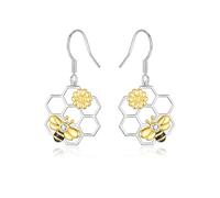 VYYU Bee Earrings for Women - 14K Gold Plated Dainty Bumble Bee Gifts Jewelry Honey Accessories, Drop Dangle Hypoallergenic Earrings Birthday Christmas Anniversary Valentines Day Sunflower Gifts