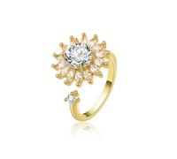 VYYU Fidget Ring for Women Teens Girls - Gold Anxiety Relief Stress Open Rings Calm Carry for Anxiety | Reliever Spinner Stress Relief Gift for Wife Girlfriend Daughter Friends, White