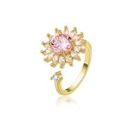 VYYU Fidget Ring for Women Teens Girls - Gold Anxiety Relief Stress Open Rings Calm Carry for Anxiety | Reliever Spinner Stress Relief Gift for Wife Girlfriend Daughter Friends, Pink