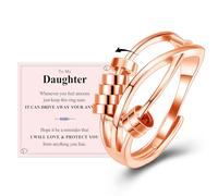 VYYU Fidget Rings for Daughter - Anxiety Ring for Daughter Gifts | Calms Spinner Stress Relief Gifts with Inspirational Card Girls Birthday Christmas, Rose Gold