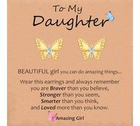 VYYU Girls Jewellery Gifts for Daughter - Cute Butterfly Stud Earrings Kids Jewellery, Hypoallergenic Gold Earrings for Daughter Gifts from Mum Dad, Valentines Christmas Birthday Present