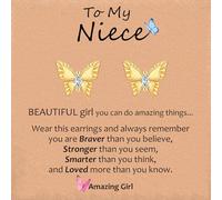 VYYU Girls Jewellery Gifts for Niece - Cute Butterfly Stud Earrings Kids Jewellery, Hypoallergenic Gold Earrings for Niece Gifts from Aunt, Valentines Christmas Birthday Present