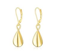 VYYU Gold Drop Earrings for Women, 14K Gold Dangle Earrings | Hypoallergenic Huggie Glossy Dangly Hoops Dainty Sleeper Jewellery Christmas Anniversary Birthday Gifts