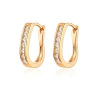 VYYU Gold Earrings for Women Girls - Yellow Gold Earrings with Cubic Zirconia, Hypoallergenic Earrings Cuff Huggie Sleeper Earrings, Daily Wear Jewellery Gift Wedding Birthday Christmas