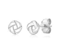 VYYU Knot Earrings for Women Girls, Silver Studs Beautiful Knot Ear Jewellery | White Gold Plated Sleeper Hypoallergenic Earings Christmas Birthday Gifts