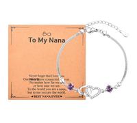 VYYU Nana Gifts from Granddaughter Grandson, Adjustable Infinity Hearts Bracelet for Nana Birthday Christmas Valentines Day Jewellery Retirement Gift, Purple