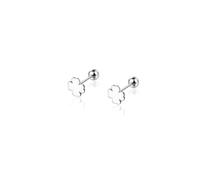 VYYU Silver Clover Earrings for Women Girls, Titanium Earings with Screwback Round Backs, Beautiful Cartilage Helix Ear Jewellery | Hypoallergenic Studs Lucky Grass Christmas Birthday Gifts