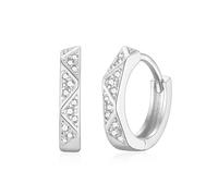 VYYU Silver Earrings for Women Girls, Tiny Hoop Earrings 8.5mm in Inner Diameter | Hypoallergenic Small Huggie Sleeper Cartilage Helix Jewellery Christmas Anniversary Birthday Gifts