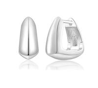 VYYU Silver Hoop Earrings, Chunky Hoop Earrings, Hypoallergenic, Perfect for Stacking or Wearing Alone, Gift Idea