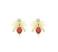 VYYU Spider Earrings for Women Girls - Red Crystal Spider Stud Earrings, Hypoallergenic Studs Dainty Sleeper Jewellery Halloween Christmas Anniversary Birthday Gifts