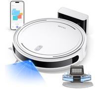 Vyzzle Robot Vacuum 5000Pa Strong Suction, LiDAR Navigation, 8.3cm Ultra Thin Robot Vacuum Cleaner with Mop, App/Alexa Control, Robotic Vacuums for Pet Hair, Hard Floors, Carpets, D10 (White)