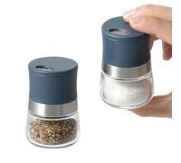 vzaahu Salt and Pepper Shakers 2 Set Blue 1oz,with Adjustable Pour Holes,Eco-Friendly Materials RPET，Spice Shaker Dispenser，Blue