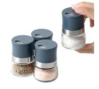 vzaahu Salt and Pepper Shakers 4 Set Blue 1oz,with Adjustable Pour Holes,Eco-Friendly Materials RPET，Spice Shaker Dispenser，Blue