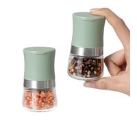vzaahu Small Salt and Pepper Grinder Set,Green Mini Portable