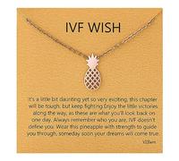 VZBarn IVF Infertility Mom Pineapple Strength Necklace Fertility Wish Stress Relief Support Gift for Women, Stainless Steel, No Gemstone