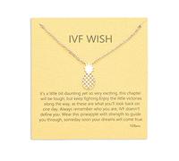 VZBarn IVF Infertility Mom Pineapple Strength Necklace Fertility Wish Stress Relief Support Gift for Women, Stainless Steel, No Gemstone