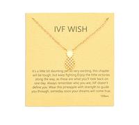 VZBarn IVF Infertility Mom Pineapple Strength Necklace Fertility Wish Stress Relief Support Gift for Women, One Size, Stainless Steel, No Gemstone