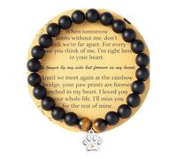 VZBarn Memorial Gifts for Loss of Pet’s Mom Pet Keepsake Dog Cat Paw Charm Natural Stone Bracelet Remembrance Gift for Women, One Size, Stone Stainless Steel, no gemstone