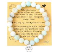 VZBarn Memorial Gifts for Loss of Pet’s Mom Pet Keepsake Dog Cat Paw Charm Natural Stone Bracelet Remembrance Gift for Women, One Size, Stone Stainless Steel, no gemstone
