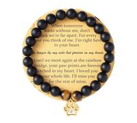 VZBarn Memorial Gifts for Loss of Pet’s Mom Pet Keepsake Dog Cat Paw Charm Natural Stone Bracelet Remembrance Gift for Women, One Size, Stone, no gemstone