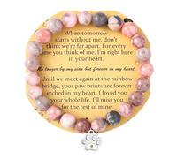 VZBarn Memorial Gifts for Loss of Pet’s Mom Pet Keepsake Dog Cat Paw Charm Natural Stone Bracelet Remembrance Gift for Women, One Size, Stone Stainless Steel, no gemstone