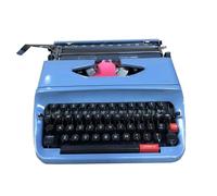 Vzhrvd Mechanical English Typewriter,Old Fashioned Traditiona PortableManual Typewriter for Notes Or Letters Or Creative Writing and So On(Blue)