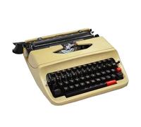 Vzhrvd Mechanical English Typewriter,Old Fashioned Traditiona PortableManual Typewriter for Notes Or Letters Or Creative Writing and So On(Yellow)